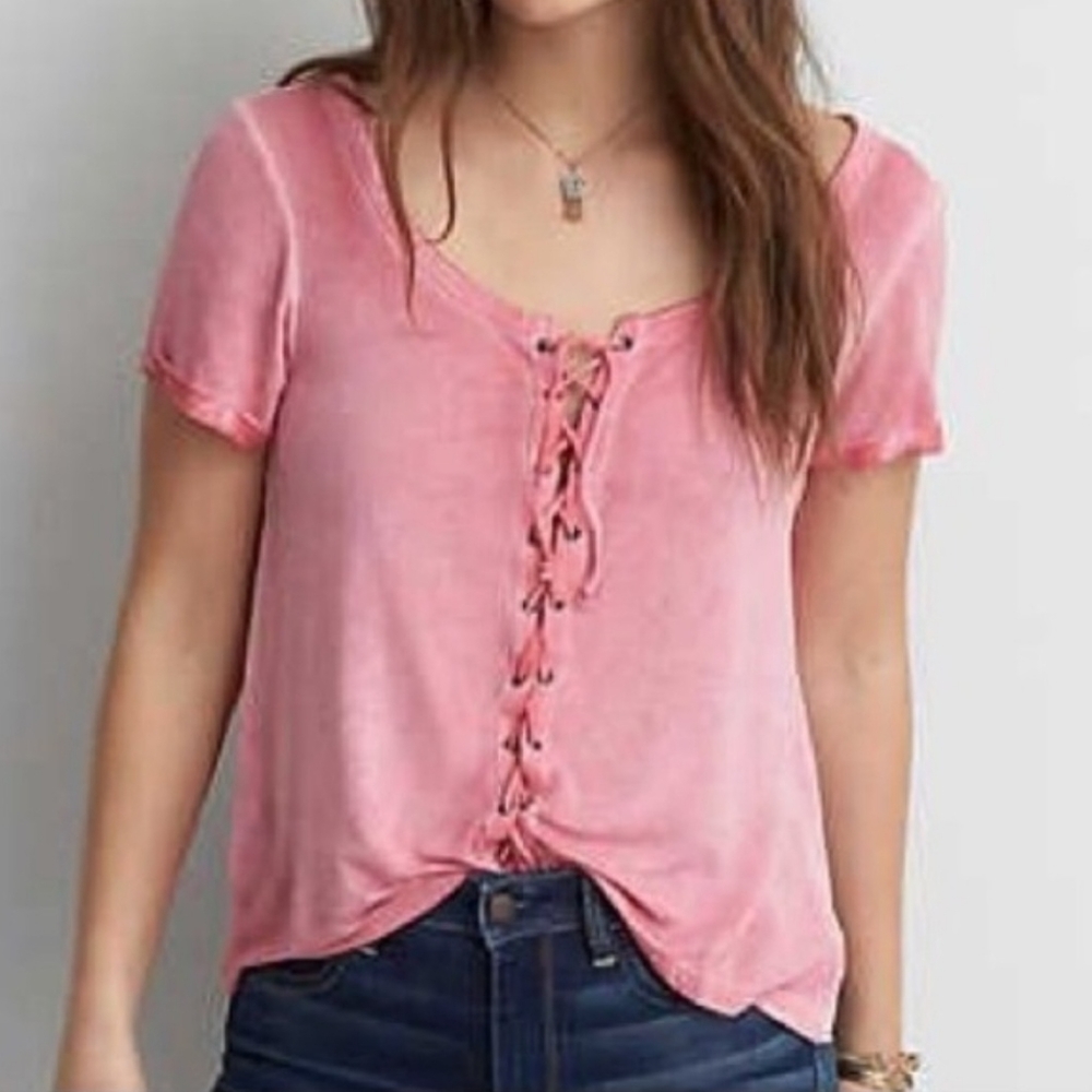 🛍 AEO Soft and Sexy Lace up Top 🍭
